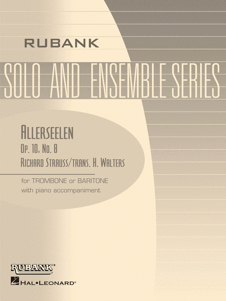 Allerseelen (Op. 10, No. 8) - Trombone Or Baritone (B.C.) Solos With Piano