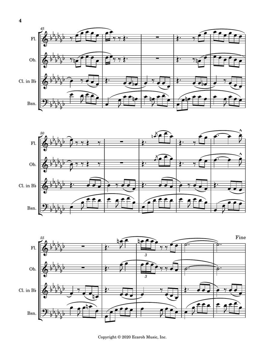 Senor Blues Woodwind Quartet scores gallery preview page 4