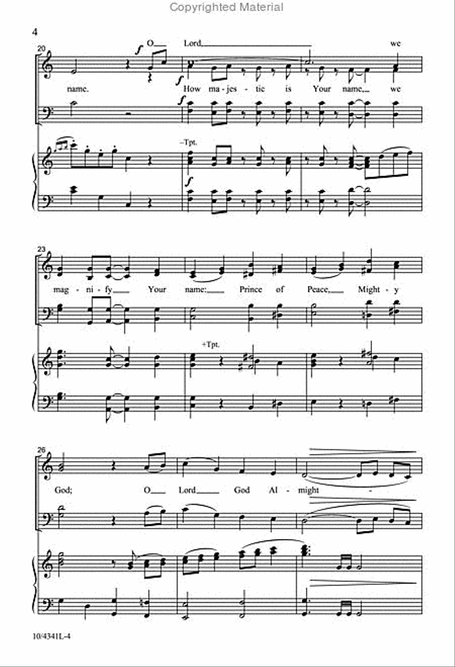 How Majestic Is Your Name 4-Part scores gallery preview page 4