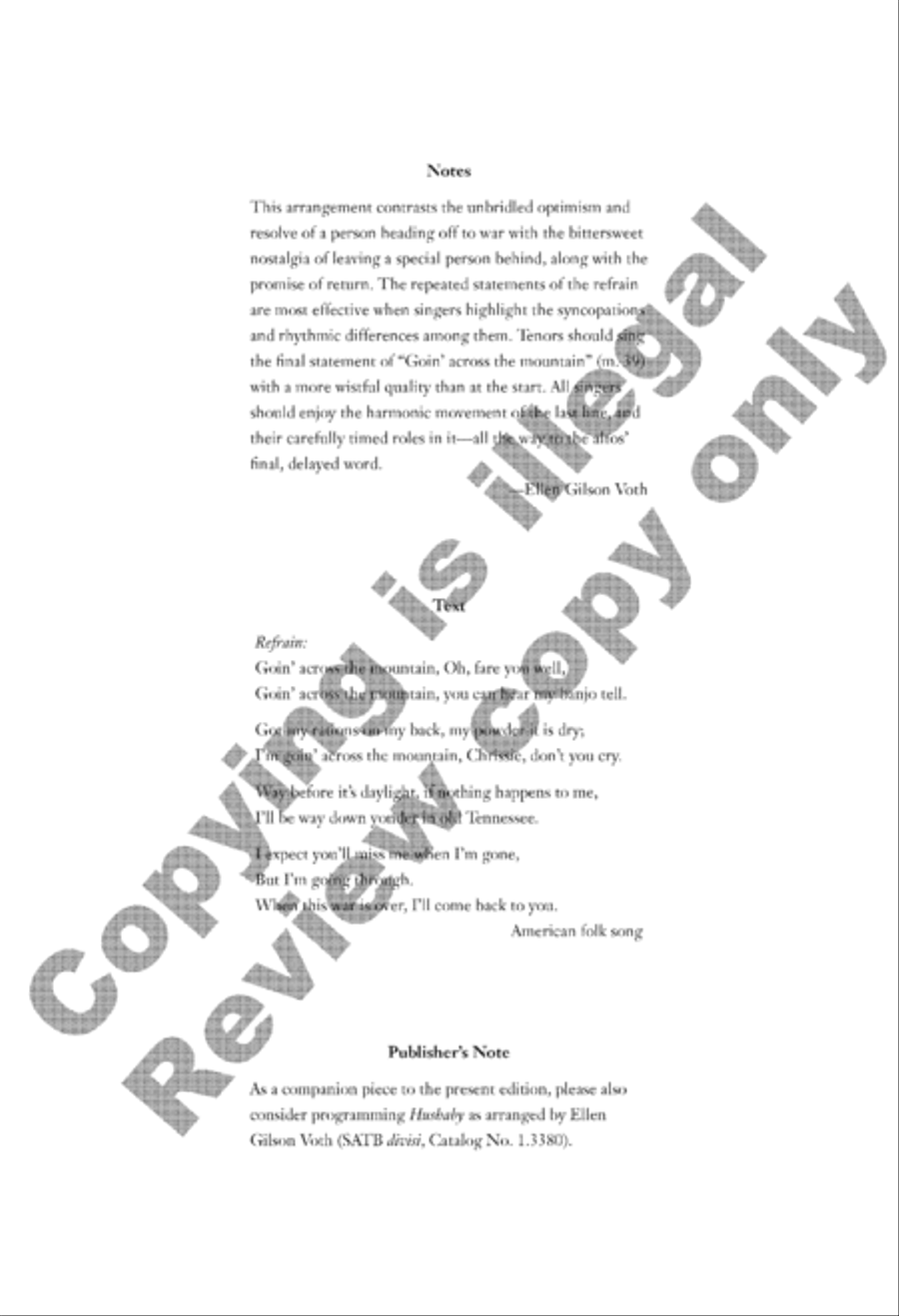 Going Across the Mountain 4-Part scores gallery preview page 11