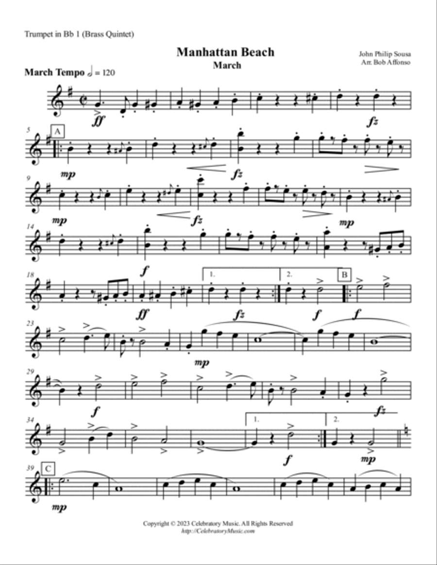 Manhattan Beach March Manhattan Beach March Brass Quintet scores gallery preview page 5
