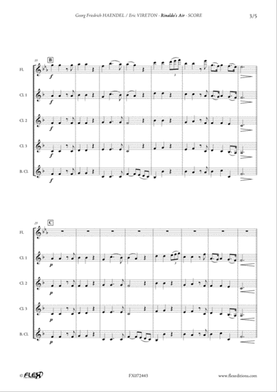 Air de Rinaldo Air de Rinaldo B-Flat Clarinet scores gallery preview page 3