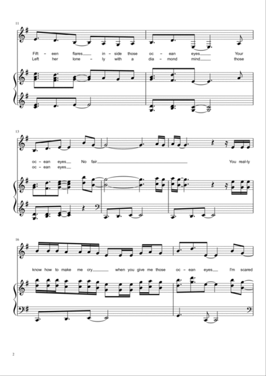 Ocean Eyes Voice scores gallery preview page 2