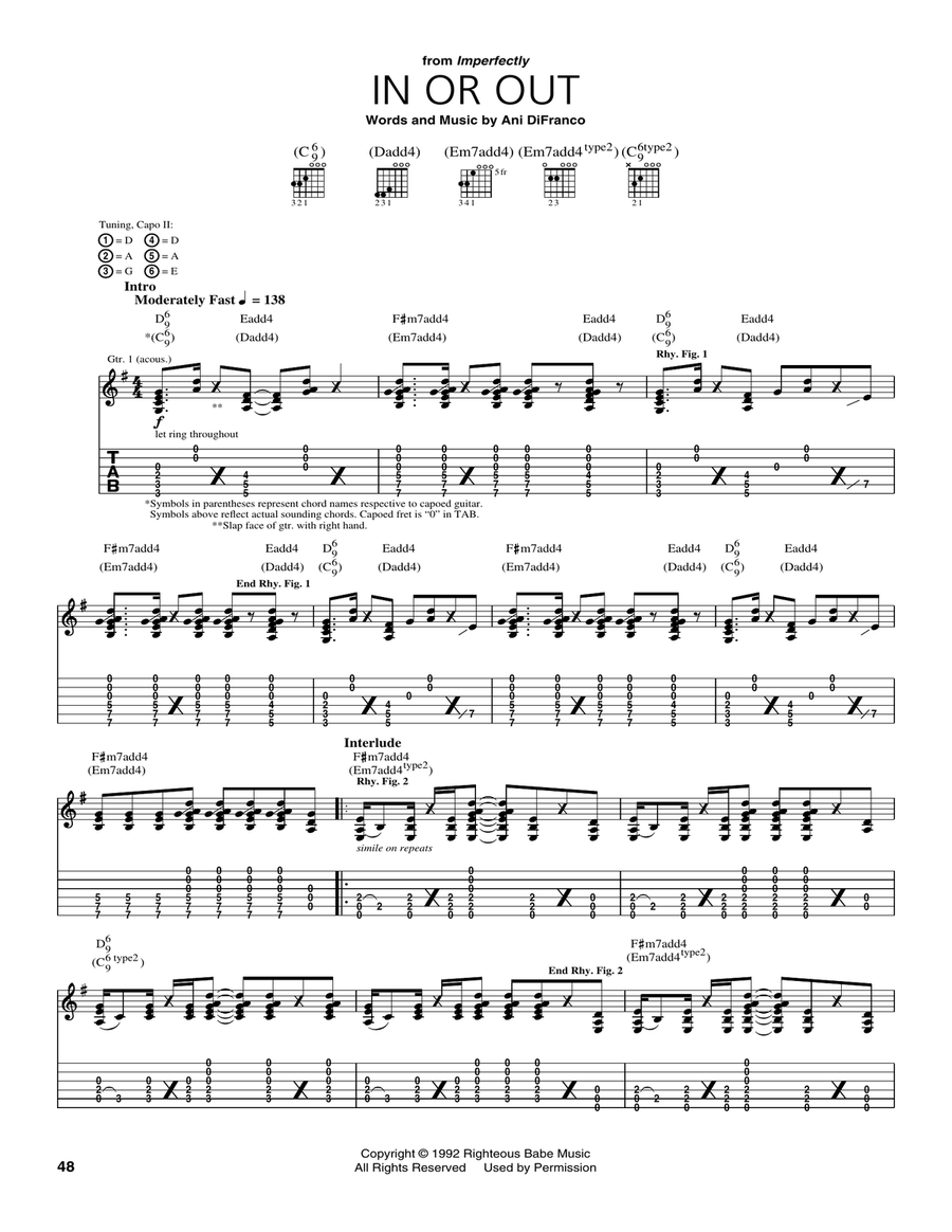 In Or Out Acoustic Guitar scores gallery preview page 1