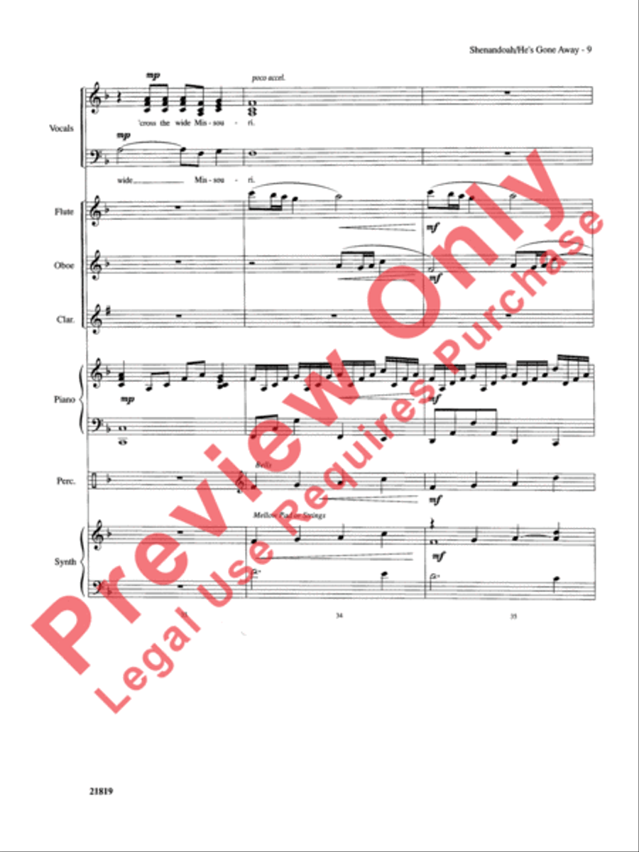 Shenandoah / He's Gone Away Choir scores gallery preview page 10