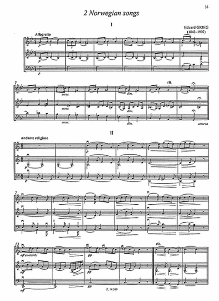 Romantic Trio Music for Beginners – First Position String Trio scores gallery preview page 4