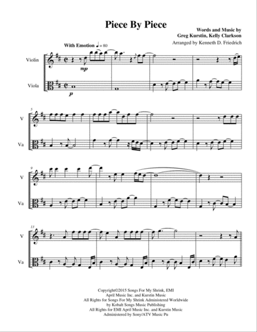 Piece By Piece Piece By Piece String Duet scores gallery preview page 1