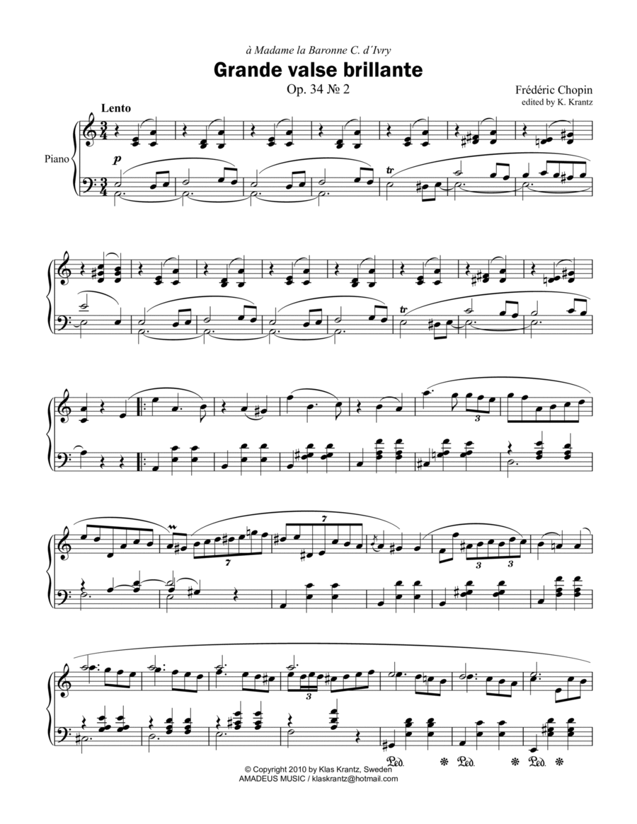 Grande valse brillante, Op. 34 No. 2, for piano solo image number null