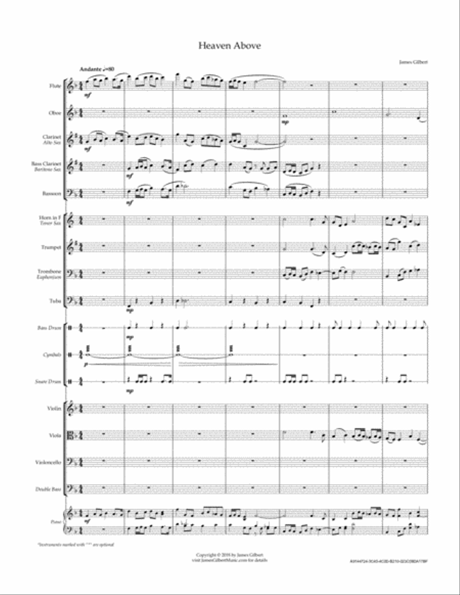 Heaven Above Full Orchestra scores gallery preview page 2