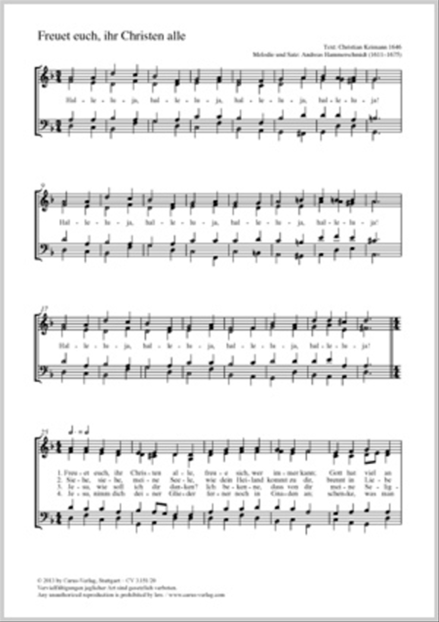 Freuet euch, ihr Christen alle 4-Part scores gallery preview page 1