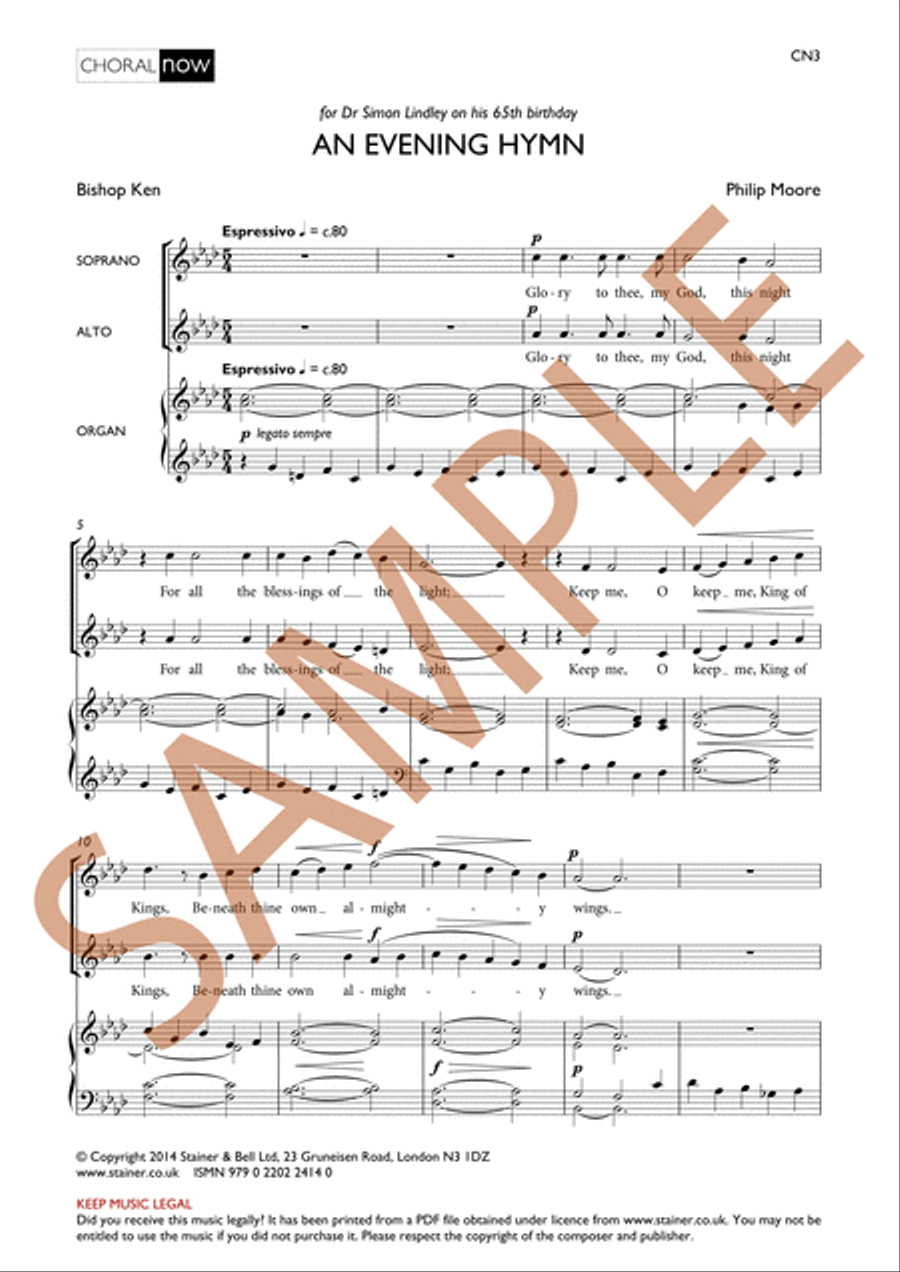 An Evening Hymn An Evening Hymn 4-Part scores gallery preview page 2