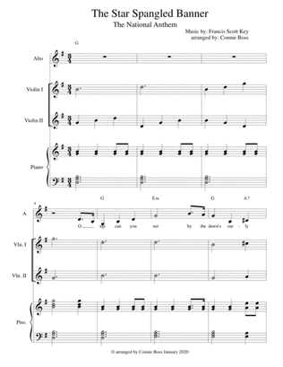 The Star Spangled Banner - Alto and violin duet