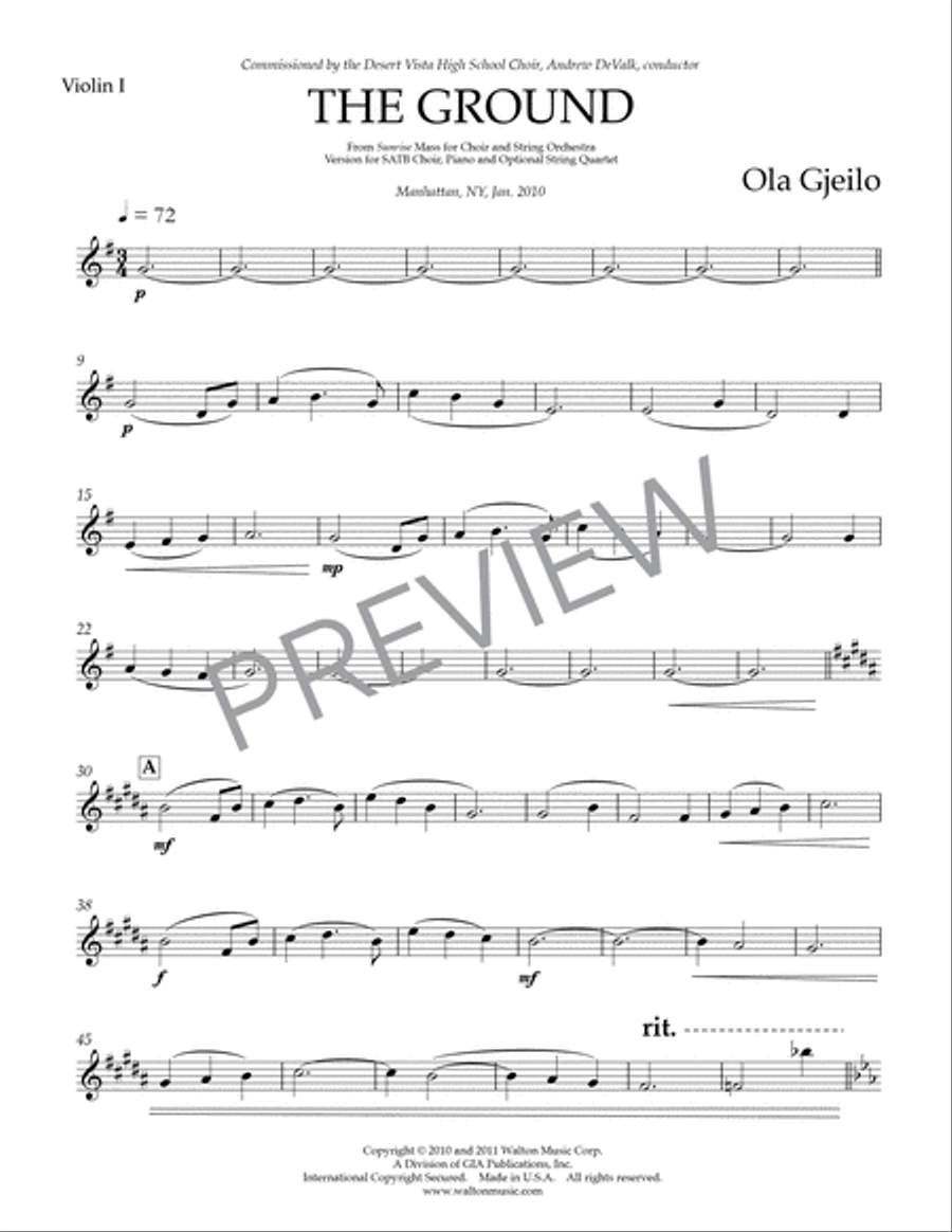 The Ground (Full Score and Instrumental Parts) Choir scores gallery preview page 21