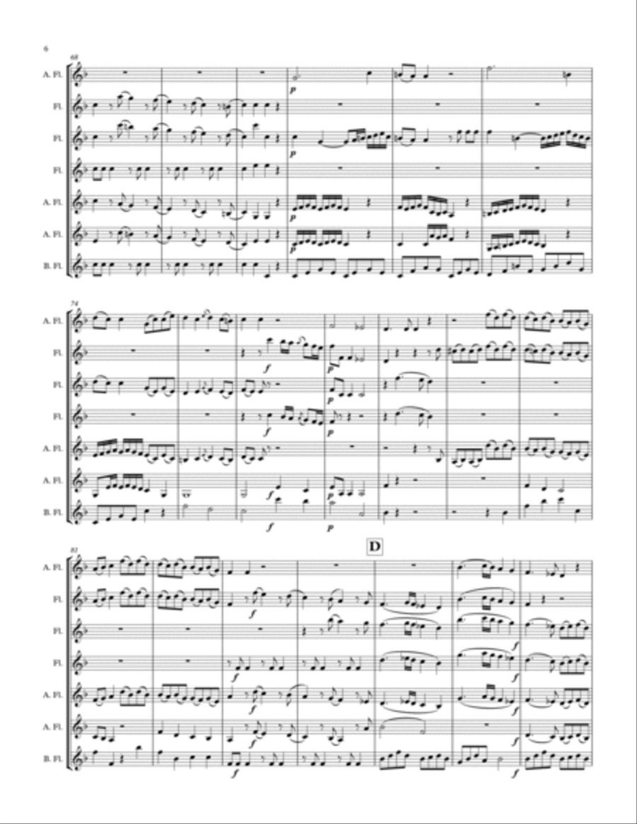 Mozart: Exsultate, Jubilate for Flute Choir Flute Choir scores gallery preview page 6