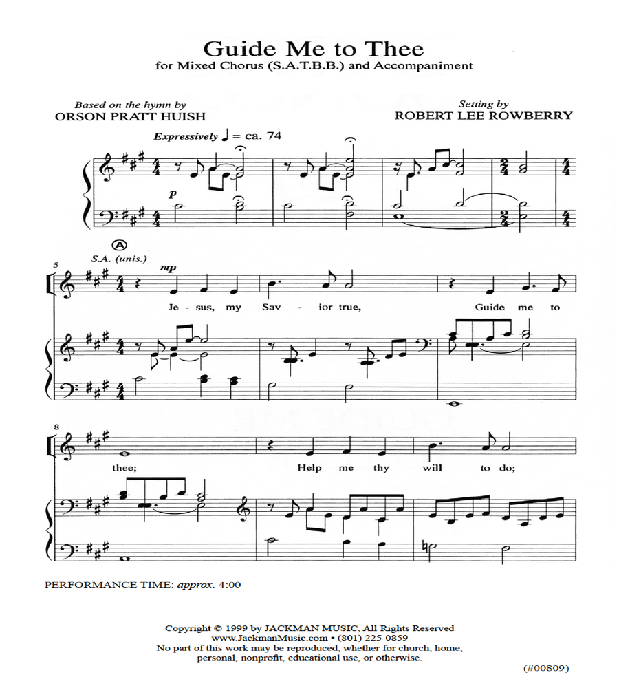 Guide Me to Thee - SATBB 4-Part scores gallery preview page 2