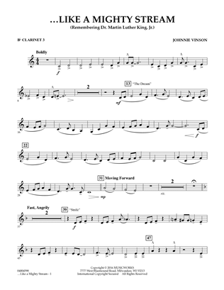 Like a Mighty Stream (for Concert Band and Narrator) - Bb Clarinet 3