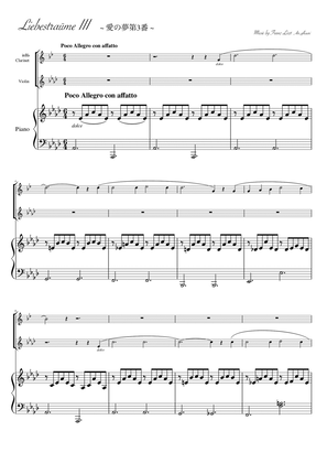 "Liebesträume" (Asdur) Piano trio Violin & clarinet