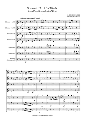 Salieri: Serenade No. 1 for Winds (2 Cl. 2 Hrn. 2 Bsn. C.bass)