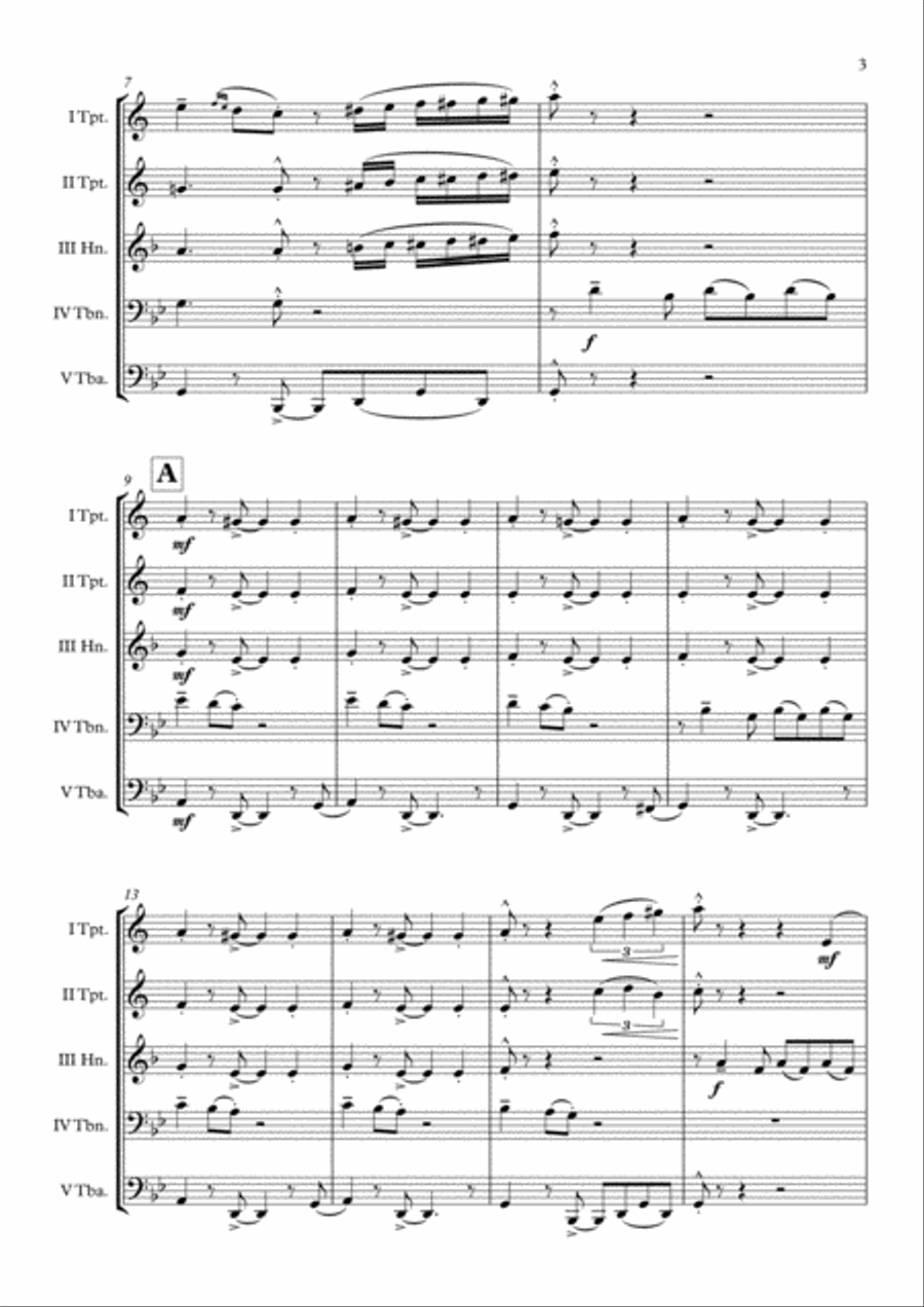 Sway (Quien Sera) Brass Quintet scores gallery preview page 4