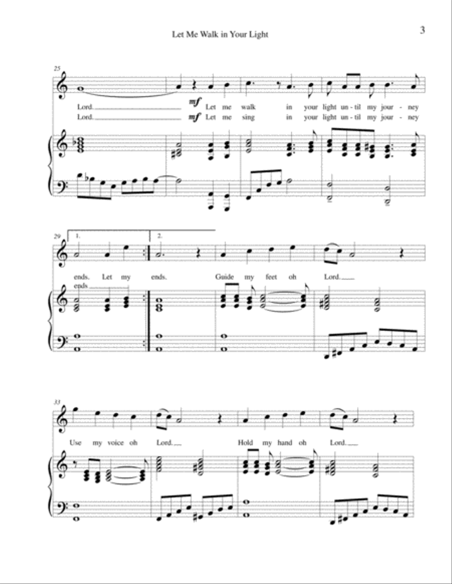 Let Me Walk in Your Light. Voice scores gallery preview page 3