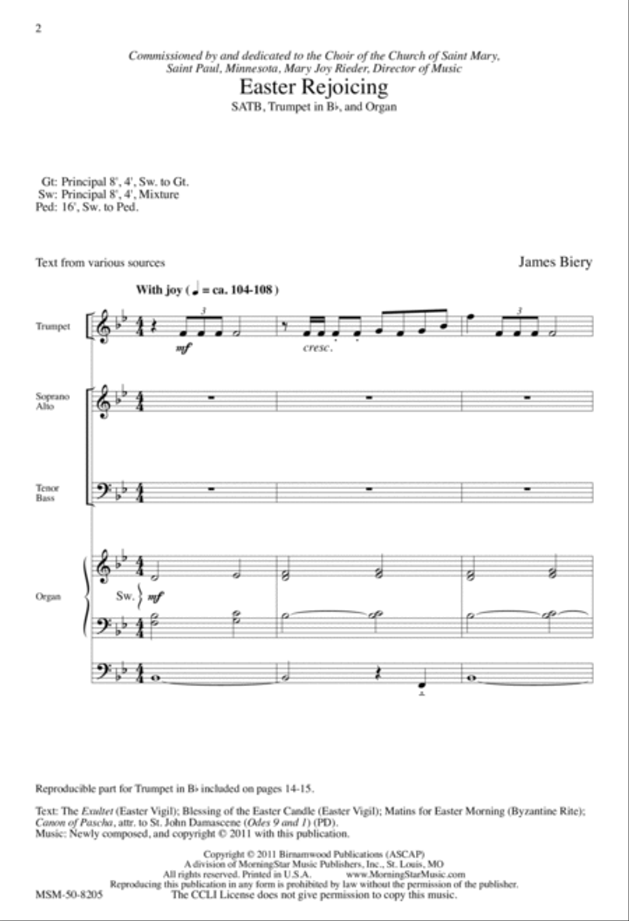 Easter Rejoicing 4-Part scores gallery preview page 2