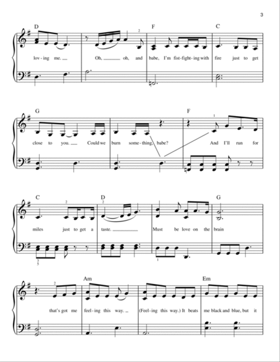 Love On The Brain Love On The Brain Easy Piano scores gallery preview page 3