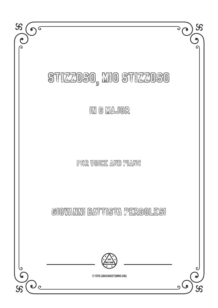 Pergolesi-Stizzoso,mio stizzoso in G Major,for Voice and Piano Piano, Vocal scores gallery preview page 1