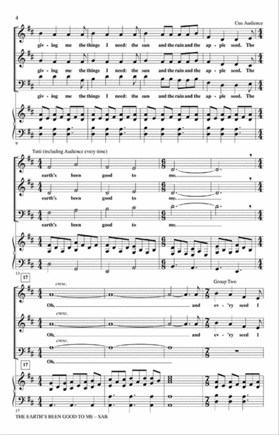 The Earth's Been Good to Me Choir scores gallery preview page 3
