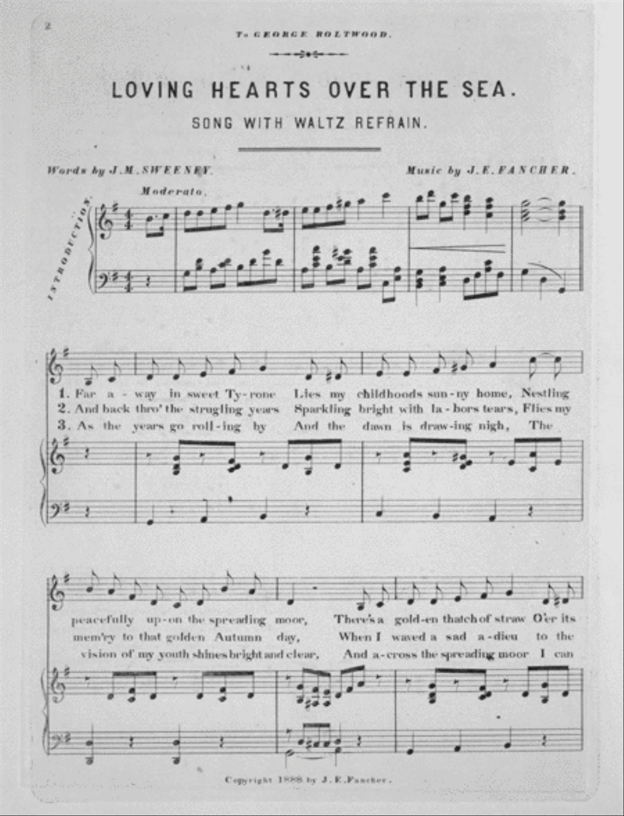Loving Hearts Over the Sea. Song With Waltz Refrain Voice scores gallery preview page 2