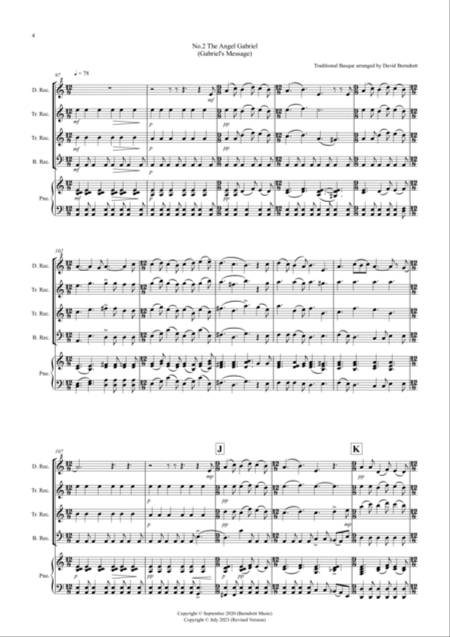 2 Christmas Favourites for Recorder Quartet (volume two) Soprano Recorder scores gallery preview page 4