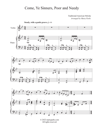 Book cover for Come, Ye Sinners, Poor and Needy (Violin-Piano)
