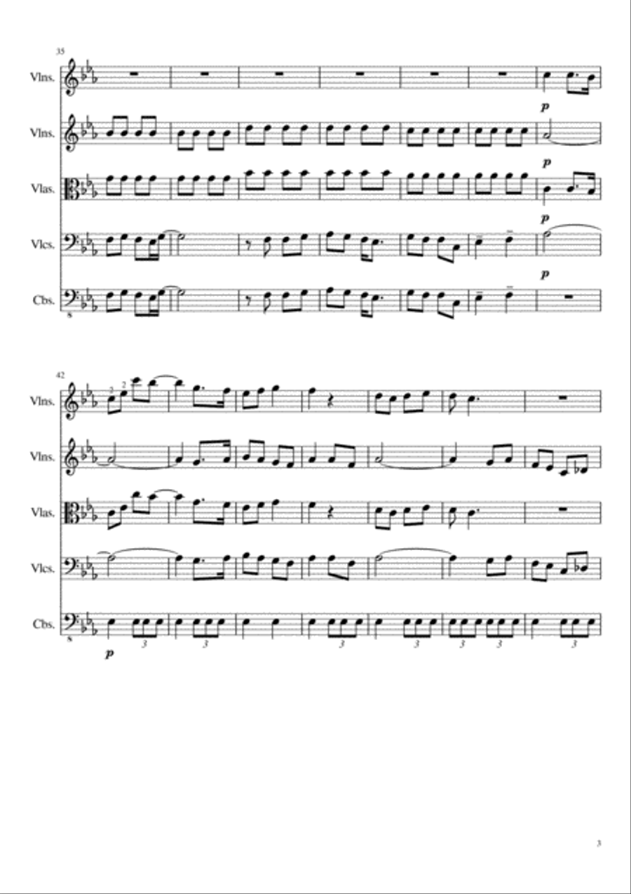 Classical-Pop Mash (Beethoven's 5th Symphony) String Orchestra scores gallery preview page 3