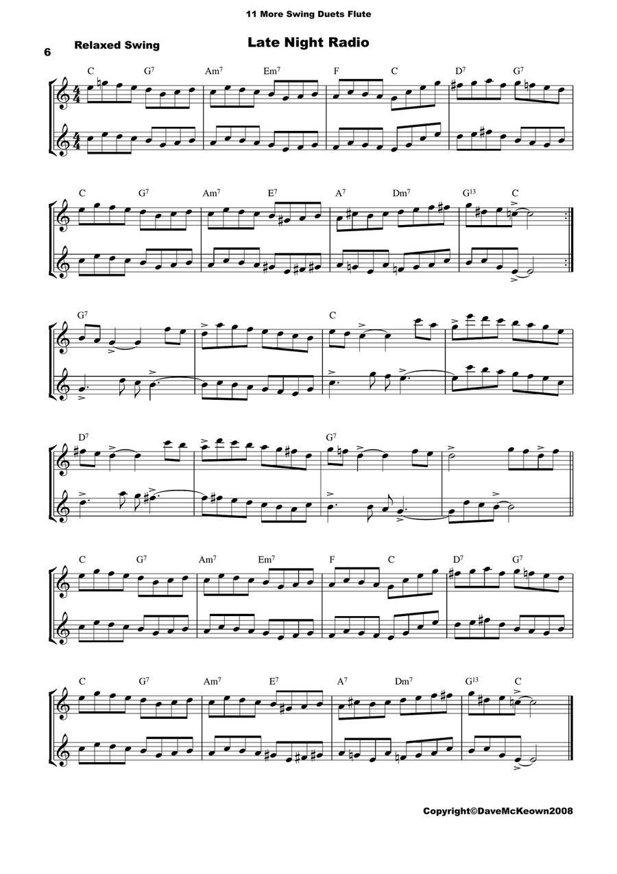 11 More Swing Duets for Flute Flute Duet scores gallery preview page 6