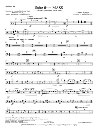 Suite from Mass (arr. Michael Sweeney) - Baritone B.C.