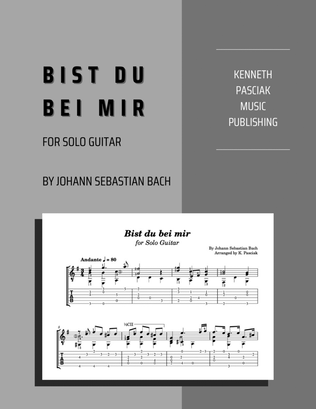 Book cover for Bist du bei mir (for Solo Guitar)