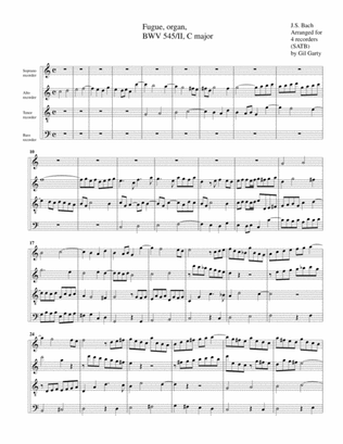 Fugue for organ, BWV 545/II (Arrangement for 4 recorders)