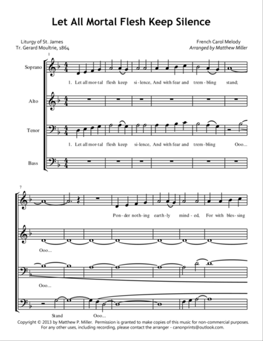 Let All Mortal Flesh Keep Silence 4-Part scores gallery preview page 1