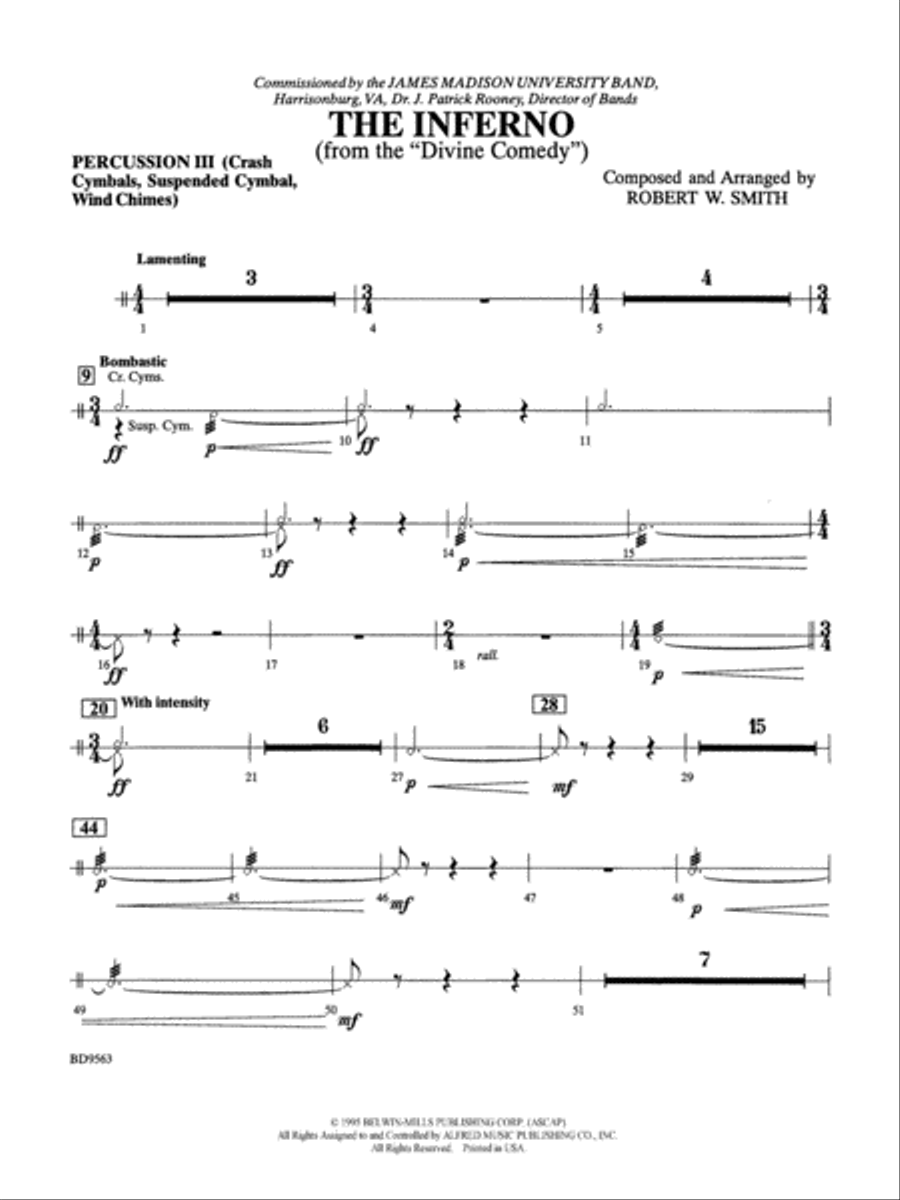 The Inferno: 3rd Percussion Concert Band scores gallery preview page 1