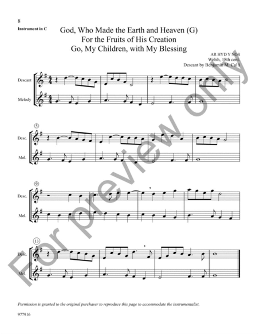 Hymn Descants, Set 2 C Instrument scores gallery preview page 3