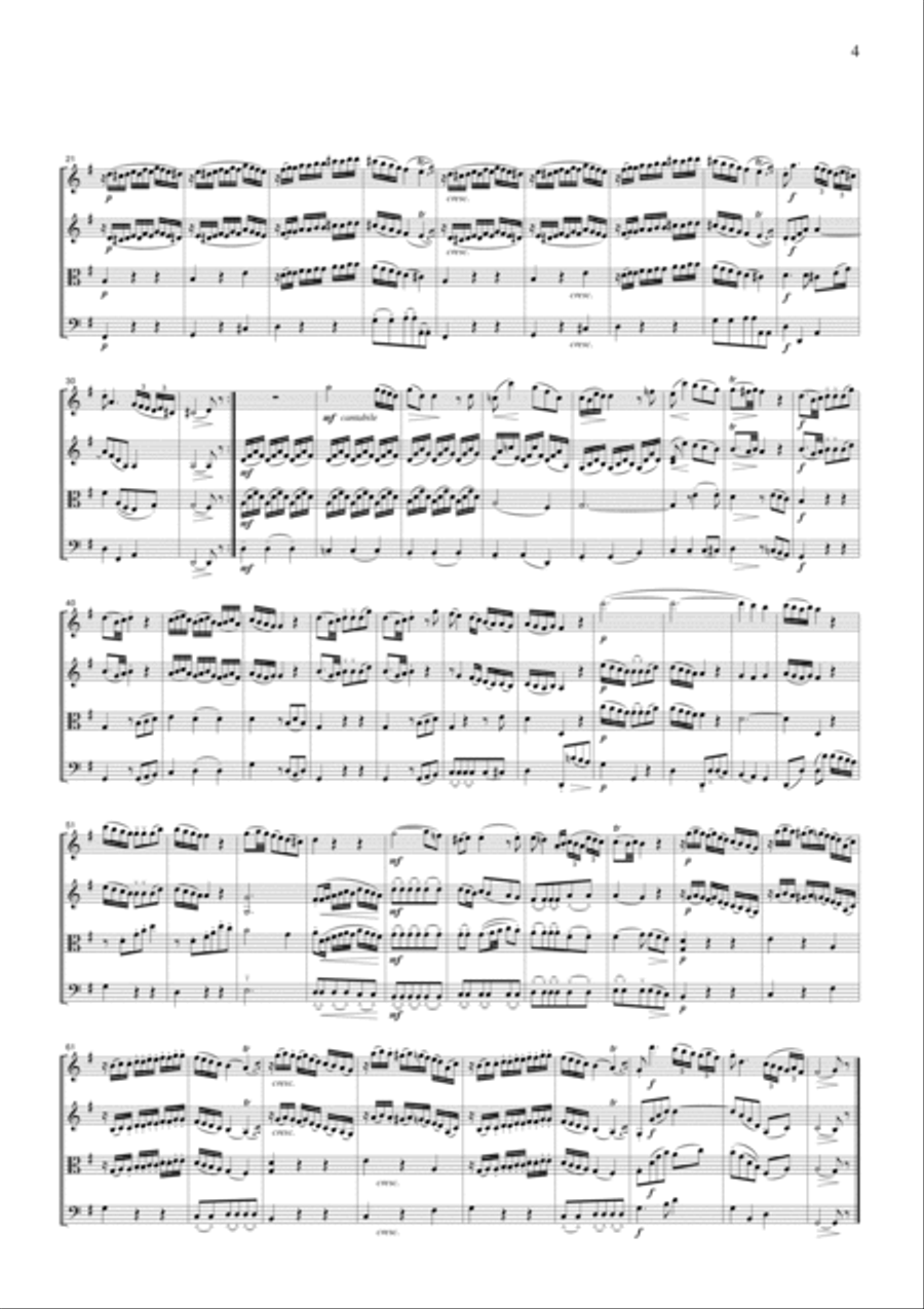 Mozart Divertimento K.136, all mvts., for string quartet, CM017 String Quartet scores gallery preview page 4