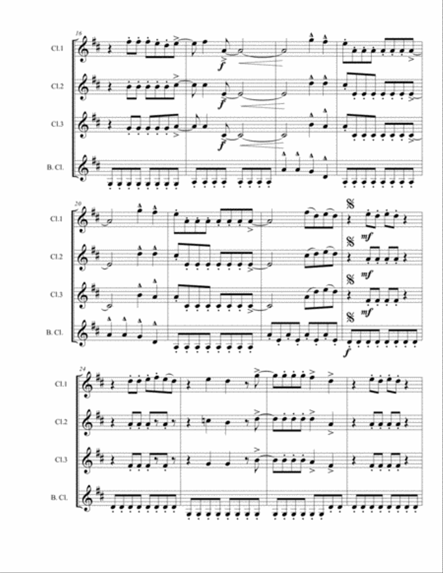 Mamma Mia Woodwind Quartet scores gallery preview page 3
