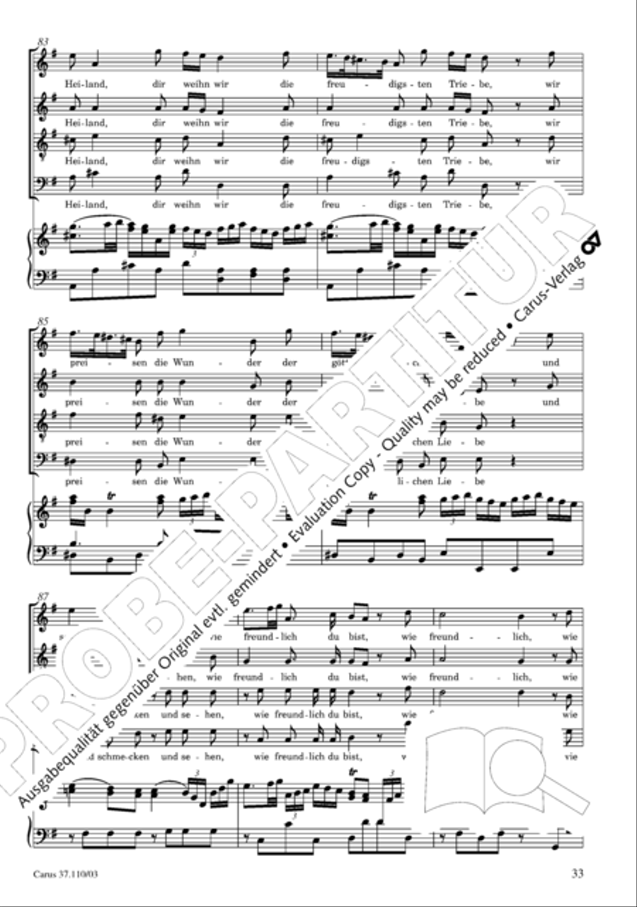 Markuspassion. Werkausgabe Reihe 1, Bd. 7 (Homilius) 4-Part scores gallery preview page 40