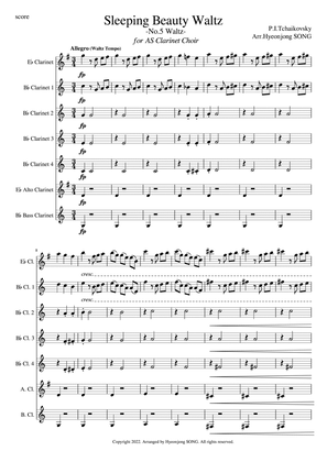 Book cover for Sleeping Beauty Waltz No.5 Waltz for Clarinet Choir
