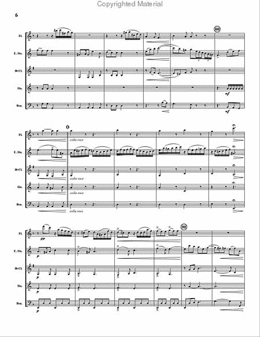 Adagio for English Horn Woodwind Quintet scores gallery preview page 7