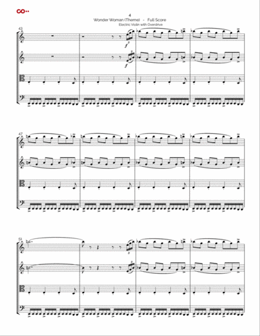 Batman V Superman - End Credits Pt 3 String Quartet scores gallery preview page 4