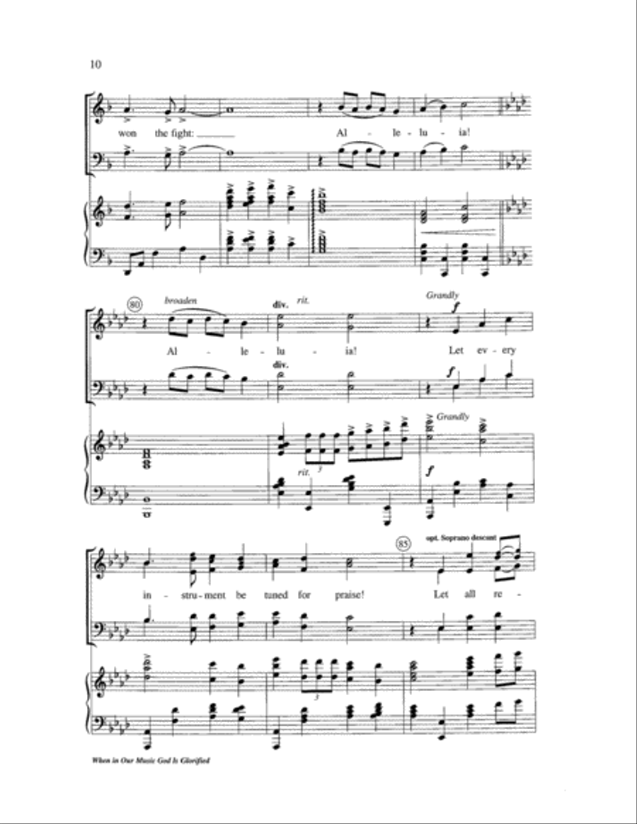 When in Our Music God Is Glorified 4-Part scores gallery preview page 10