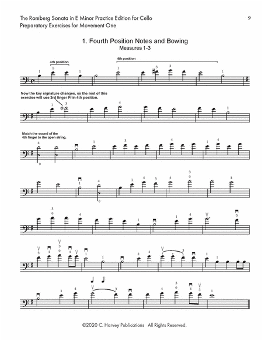 The Romberg Cello Sonata in E Minor Practice Edition Cello Solo scores gallery preview page 3