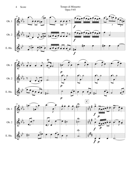 Minuet for Oboe and English Horn Trio