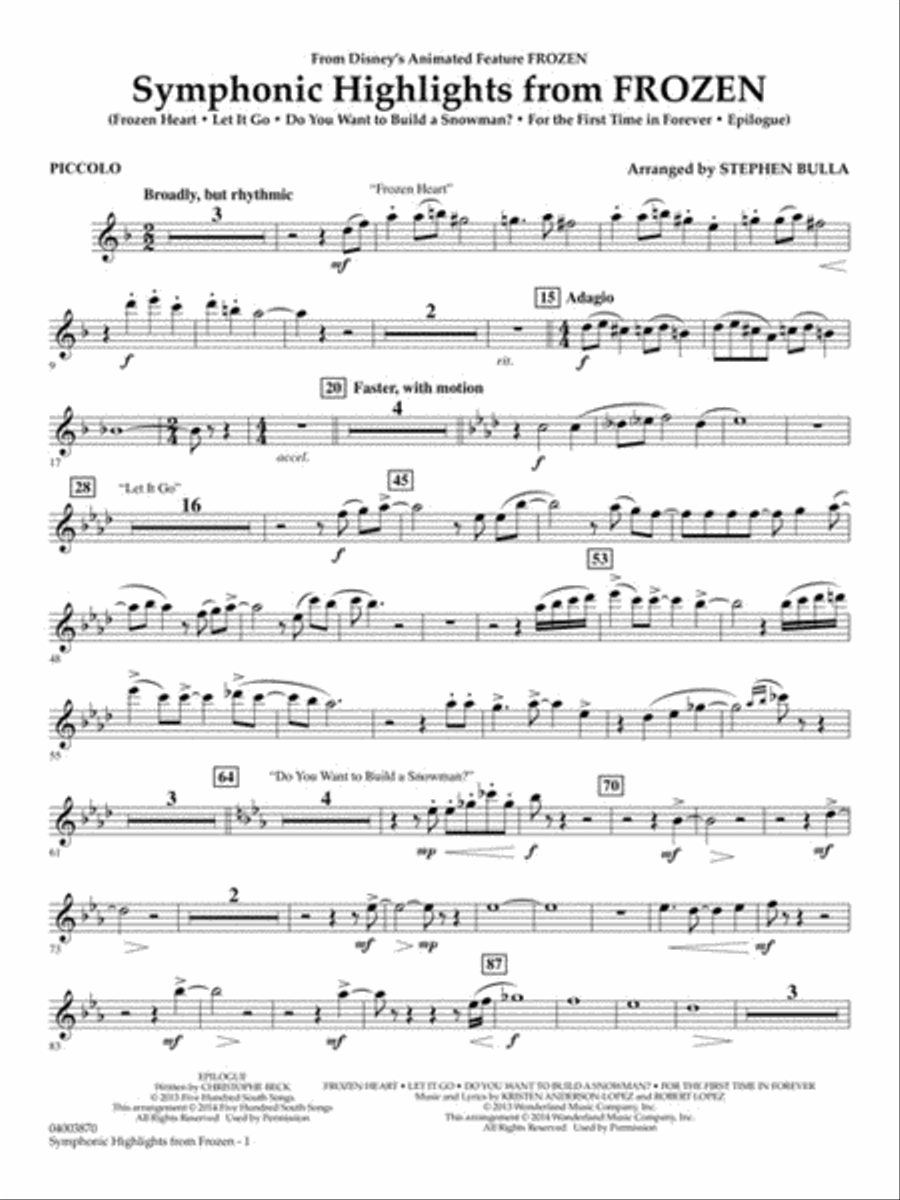 Symphonic Highlights from “Frozen” Concert Band scores gallery preview page 4