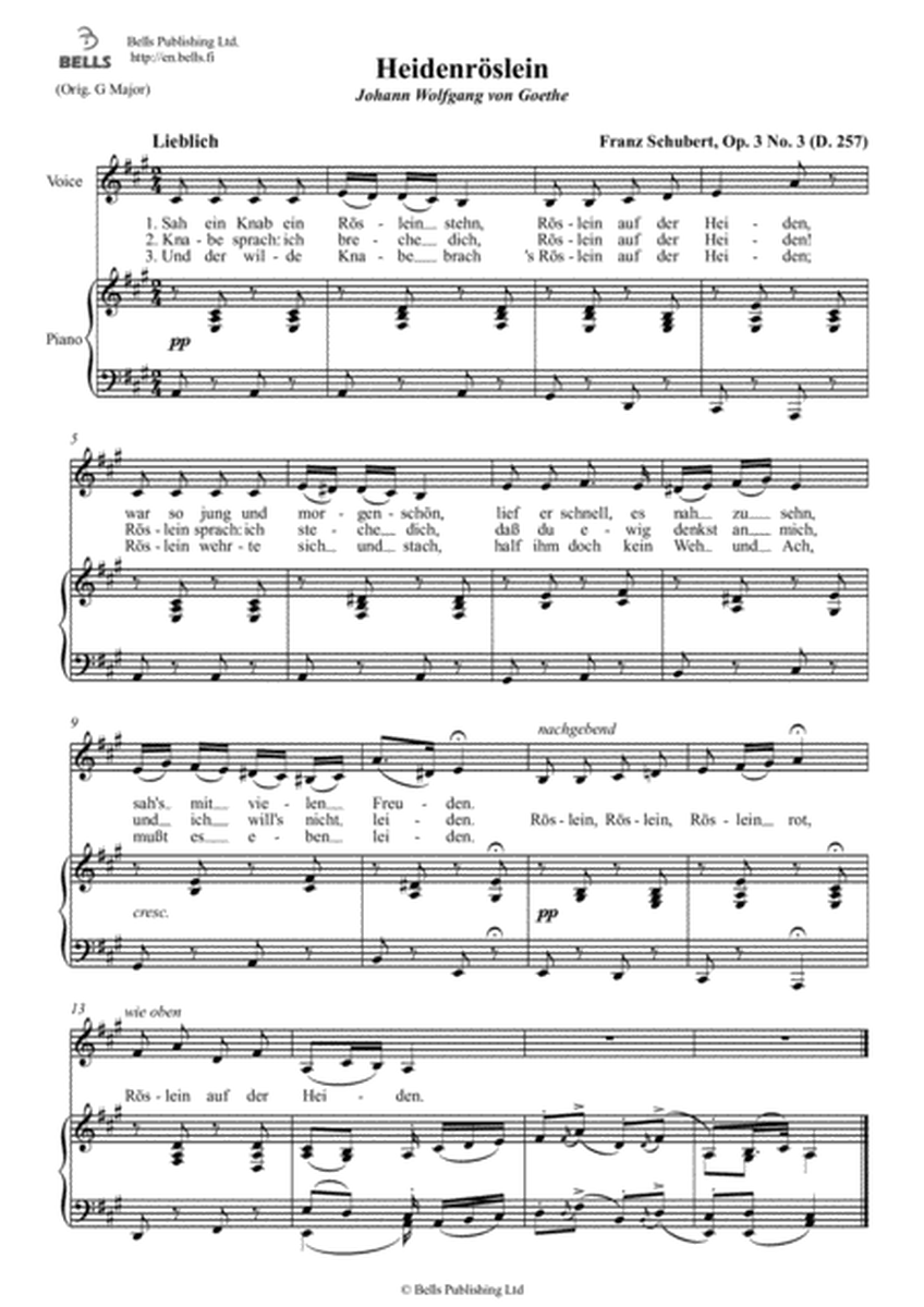 Heidenroslein, Op. 3 No. 3 (D. 257) (A Major)